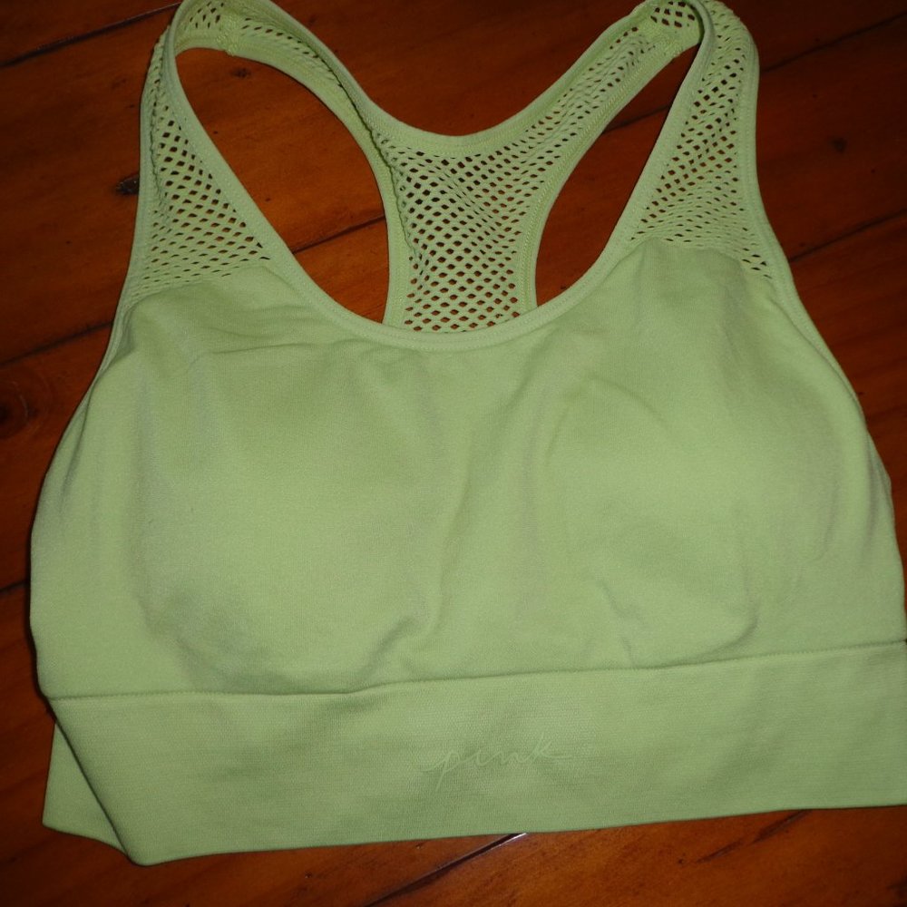 PINK Victoria's Secret SEAMLESS LIGHTLY LINED GYM RACERBACK SPORTS BRA S/P